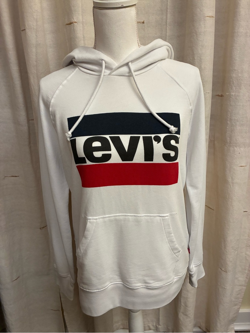 Levi's White Logo Graphic Hooded Sweatshirt - Size XS